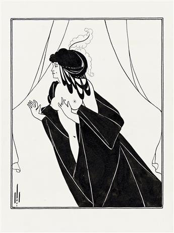 AUBREY BEARDSLEY (1872-1898) Woman with elaborate headdress.                                                                                     